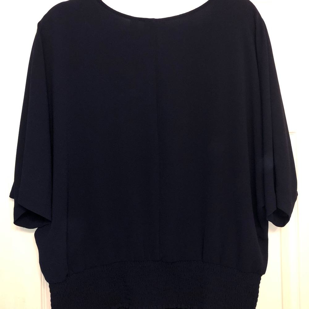 New York & Company Deep Blue V-Neck Blouse - Picture 4 of 5